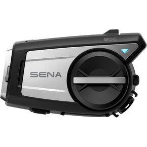 Sena 50C Motorcycle Communication & 4K Camera System with Sound by Harman Kardon Integrated Mesh Communication Headset with Premium Microphone & Speakers,Black