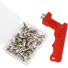 48 قطعة من fengxiaomin 1/4 بوصة مسامير المسار المصنوعة من سبائك الصلب مسامير هرمية مع صندوق تخزين ومفتاح ربط، مناسبة للمضمار والميدان سبرينت عبر البلاد in Kuwait