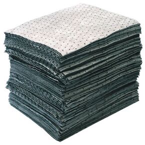 Oil-Dri L91001 15" W x 19" L Universal Middle Weight Bonded Perforated Pads (100 Mats/Box)