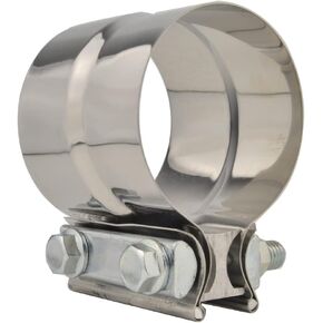 2-1/4 Inch Lap Joint Exhaust Butt Clamp, 2.25" Stainless Steel Band Muffler Clamp