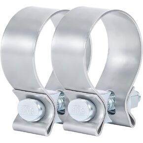 1.75 Inch Exhaust Clamp,1 3/4 In Narrow Exhaust Muffler Band Clamp Stainless Steel (2Pcs)