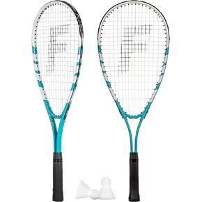 Franklin Sports Crossminton Rackets + Birdies Set - Speedminton Game Set - 2 Player Speed Badminton Rackets + Birdies - Fun Backyard + Beach Speed Badminton Game Set