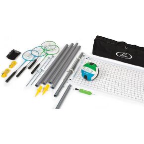 EastPoint Sports Deluxe Volleyball Badminton Net Set - Features Weather Proof Material and a Full Set Storage Bag - Includes 1 Volleyball, 4 Badminton Rackets, and 2 Badminton Shuttlecocks