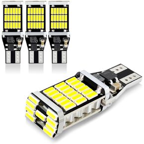 Sodcay Pack-4 LED Reverse Lights, T15 4014 45SMD Chipsets Backup Reverse Light Bulbs, Canbus Error Free Brake Stop Cargo Backup Lights (White)