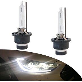 2 PCS D1S Automotive HID Xenon Bulb, 6000K 12V 35W Super Bright Mount Spotlight Original Replacement Bulb, IP67 Waterproof Lighting Accessory, Compatible with Most Car (Silver)