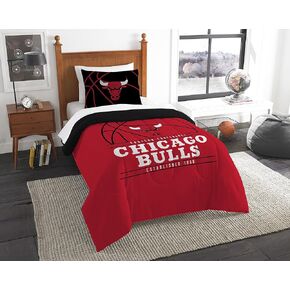 مجموعة لحاف وشام من شركة Northwest Company NBA Chicago Bulls، كاملة/كوين، عكسية
