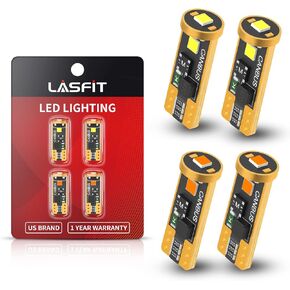 LASFIT 194 168 2825/921 912 W5W LED Bulbs Canbus White Combo Kit, License Plate Light and Back Up Reverse Light White Combo, 6000K, Non-Polarity, Pack of 4