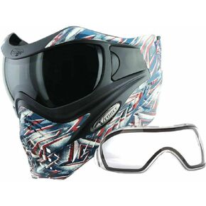 VForce Special Edition Grill Paintball Mask Goggle - Spangled Hero w/Smoke & Clear Lens Red, Blue, White