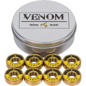 Yellow Jacket Premium Skateboard Bearings – Titanium Coated, Ceramic Balls – Pro Longboard – High Speed, Precision for Skateboards, Longboards, Skates