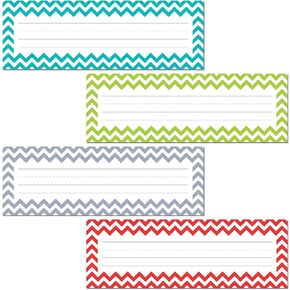 Chevron Solids Name Plates, CTP Classroom Decoration, 36 Pieces (Creative Teaching Press 4517)