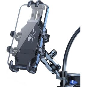Bike Phone Handlebar Holder for Motorcycle Bicycle Scooter ATV Phone Mount with Vibration Dampener, Aluminum Alloy, Fit 4.5" - 7" Smartphones (Handlebar)