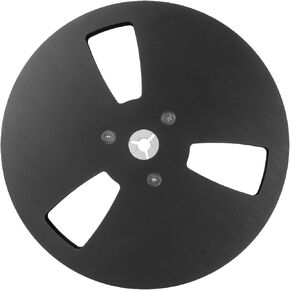 Take Up Reel, 7 x 1/4 Empty Take Up Reel to Reel Small Hub with 3 Holes, Aluminum Alloy Universal Open Reel Audio Takeup Reel for Recording Nab (Red)