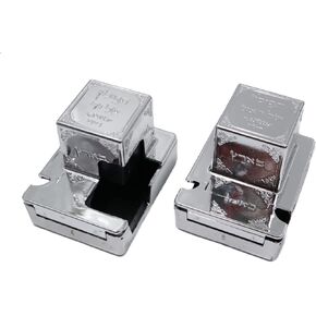 Decorative Plastic Tefillin Boxes Case Cover Set of Two-mirror inside- Rosh and Yad For Righty, Rashi (Shaidalach) (Size 34, Silver)