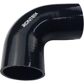 Ronteix Universal 4-Ply ID 1-1/2 بوصة 90 درجة الكوع مقرنة سيليكون خرطوم المبرد المبرد مدخل الأنابيب (1.5 بوصة (38 مم)، أسود) in Kuwait