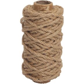 Tenn Well Strong Natural Jute Twine, 4mm Thick 66 Feet Long Jute String Rope Roll for Garden, Arts & Crafts, Home Decor, Packaging
