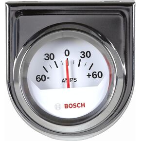Bosch SP0F000058 Style Line 2" Ammeter Gauge (White Dial Face, Chrome Bezel)