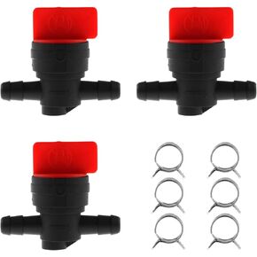 Cut Off Valve DGZZI 3PCS 1/4Inch Inline Gas Fuel Shut Off Switch Valve with Clamps for 494768,493960,698183,698181,697947,5019H Lawn Tractor