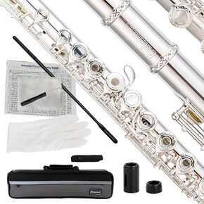 BAHAMUT 16keys Flute, C Foot Beginner Flute with Closed Hole, Offset G, Split E - Ideal Flute Instrument for Beginners