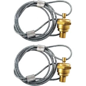 N3613AD Air Tank Compressor Drain Valve Plug Fitting 1/4" NPT with 60" Cable Fit For Semi Truck Trailer, Haldex 12105, 2 Pack