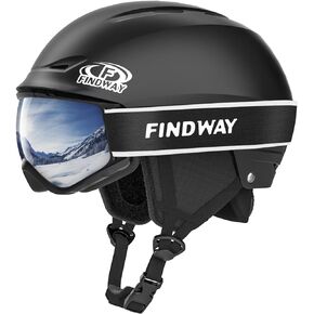 Findway Ski Helmet Set, Snowboard Helmet with Goggles for Adults [Shockproof] Safety Durable ABS Shell and Protective EPS Foam Inner Shell, Snow Sports Helmet and Glasses for Men Women Youth