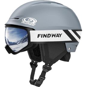Findway Ski Helmet Set, Snowboard Helmet with Goggles for Adults [Shockproof] Safety Durable ABS Shell and Protective EPS Foam Inner Shell, Snow Sports Helmet and Glasses for Men Women Youth