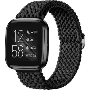Maledan Compatible with Fitbit Versa 2 Bands and Fitbit Versa Bands for Women Men, Braided Stretchy Bracelet Replacement Wrist Bands for Fitbit Versa 2/ Versa Lite/Versa SE/Versa Strap Accessories