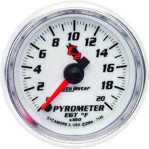 Auto Meter 7145 C2 2-1/16" 0-2000 F Full Sweep Electric Pyrometer E.G.T. (Exhaust Gas Temperature)