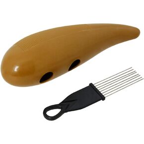 MILISTEN 1 Set Guiro Latin Percussion ABS Guiro Percussion with Scraper Guiro Lp Musical Instrument for Music Lovers Accompaniment Training (Coffee)
