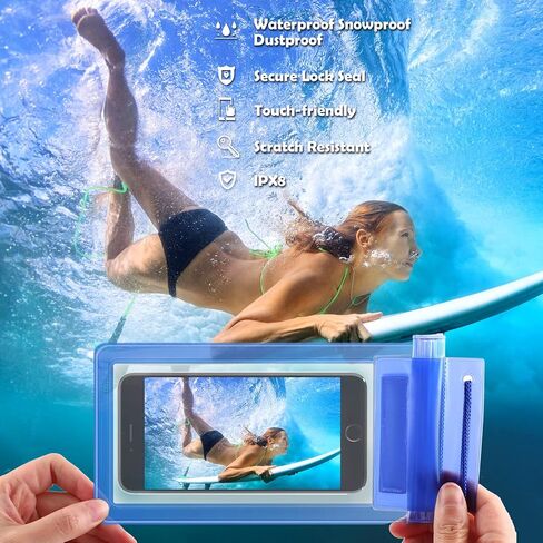 Flutesan 50 Pack Clear Waterproof Phone Pouch Universal Waterproof Phone Case Waterproof Pouch Dry Bag with Lanyard for Water Games Protect in Saudi Arabia
