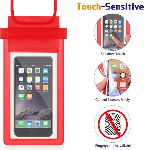 Flutesan 50 Pack Clear Waterproof Phone Pouch Universal Waterproof Phone Case Waterproof Pouch Dry Bag with Lanyard for Water Games Protect in Saudi Arabia