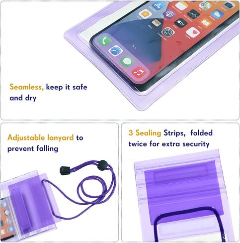 Flutesan 50 Pack Clear Waterproof Phone Pouch Universal Waterproof Phone Case Waterproof Pouch Dry Bag with Lanyard for Water Games Protect in Saudi Arabia