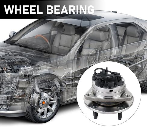 513214 مجموعة من 2 مجموعة محور تحمل العجلات الأمامية متوافقة مع 04-12 Chevy Malibu، 08-10 Cobalt HHR، 05-10 Pontiac G6، 07-09 Saturn Aura 5 العروات مع ABS in Saudi Arabia