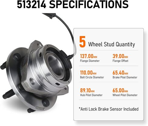 513214 مجموعة من 2 مجموعة محور تحمل العجلات الأمامية متوافقة مع 04-12 Chevy Malibu، 08-10 Cobalt HHR، 05-10 Pontiac G6، 07-09 Saturn Aura 5 العروات مع ABS in Saudi Arabia