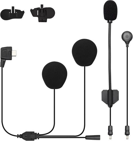 Moman H2 دراجة نارية سماعة رأس لجهاز الاتصال الداخلي 【ميكروفون ومشبك صلب وناعم 】 مجموعة ملحقات أنظمة الاتصالات in Kuwait