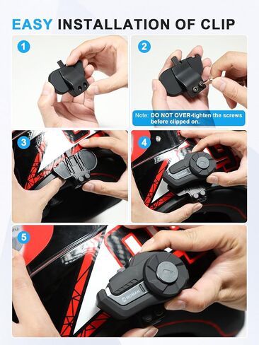 Moman H2 دراجة نارية سماعة رأس لجهاز الاتصال الداخلي 【ميكروفون ومشبك صلب وناعم 】 مجموعة ملحقات أنظمة الاتصالات in Kuwait