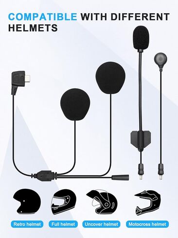 Moman H2 دراجة نارية سماعة رأس لجهاز الاتصال الداخلي 【ميكروفون ومشبك صلب وناعم 】 مجموعة ملحقات أنظمة الاتصالات in Kuwait