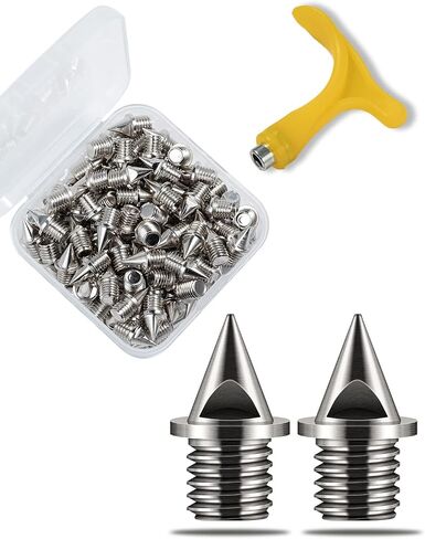 1/4 Inch Track Spikes, [120-Pcs] Replacement Spikes for Track Shoes, Alloy Steel Spikes for Cross Country/Track and Field/Running/Sprinting, with Storage Box and Wrench in Saudi Arabia