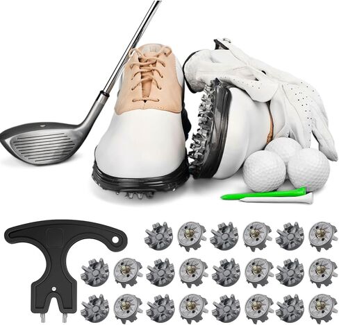 51 قطعة مجموعة مرابط الجولف 50 استبدال مسامير حذاء الجولف مع 1 مرابط جولف سوداء مفتاح ربط معدني 1/4 بوصة مسامير جولف بديلة مرابط أحذية الجولف الرمادية للاعب الجولف حذاء الكريكيت in Kuwait