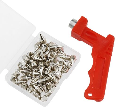 48 قطعة من fengxiaomin 1/4 بوصة مسامير المسار المصنوعة من سبائك الصلب مسامير هرمية مع صندوق تخزين ومفتاح ربط، مناسبة للمضمار والميدان سبرينت عبر البلاد in Kuwait