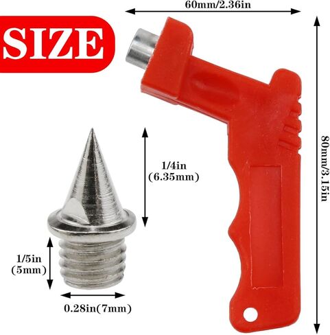 48 قطعة من fengxiaomin 1/4 بوصة مسامير المسار المصنوعة من سبائك الصلب مسامير هرمية مع صندوق تخزين ومفتاح ربط، مناسبة للمضمار والميدان سبرينت عبر البلاد in Kuwait