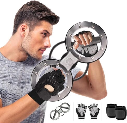 Burn Machine 8 to 12 Pounds Adjustable Resistance Spinning Burn Rotator Machine Trainer for Wrist Forearm Upper Arm Shoulder Workouts Includes Hand Gloves and Wrist Bands in Kuwait