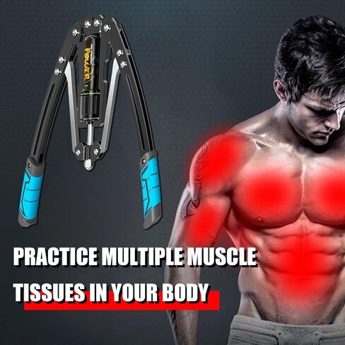 Arm Exercise Equipment Chest Workout - Hydraulic Power Twister 10 Gears Adjustable 22-440lbs,Chest Exerciser for Men,Arm Workout Equipment,Thick Steel Wear-Resistant, Non-Slip Handle PU Rubber in Saudi Arabia