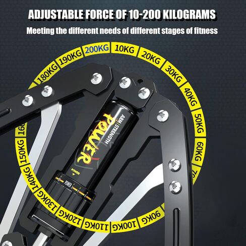 Arm Exercise Equipment Chest Workout - Hydraulic Power Twister 10 Gears Adjustable 22-440lbs,Chest Exerciser for Men,Arm Workout Equipment,Thick Steel Wear-Resistant, Non-Slip Handle PU Rubber in Saudi Arabia