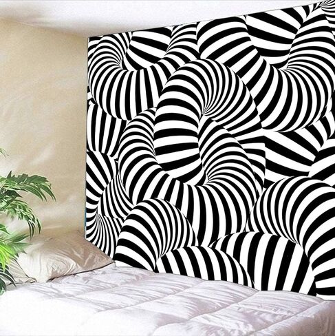 Sinsoledad نسيج الجدار مخدر، الجدار البلاط الملونة شنقا، ديكور غرفة المعيشة Trippy، نسيج أنيمي مضحك لخلفية جمالية غرفة النوم، 59x51 بوصة. in Saudi Arabia
