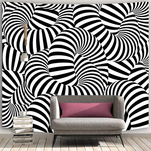 Sinsoledad نسيج الجدار مخدر، الجدار البلاط الملونة شنقا، ديكور غرفة المعيشة Trippy، نسيج أنيمي مضحك لخلفية جمالية غرفة النوم، 59x51 بوصة. in Saudi Arabia