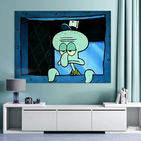 Funny Octopus Tapestry Cartoon Deep Eyes Tapestries Wall Tapestry with Verisimilar Window Hanging Wall Decor for Bedroom Dormitory(40''× 30'') in Saudi Arabia