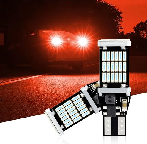 Sodcay Pack-4 مصابيح LED عكسية، T15 4014 45SMD شرائح احتياطية لمبات الإضاءة العكسية، مصابيح احتياطية للشحن خالية من الأخطاء في Canbus (أبيض) in Kuwait