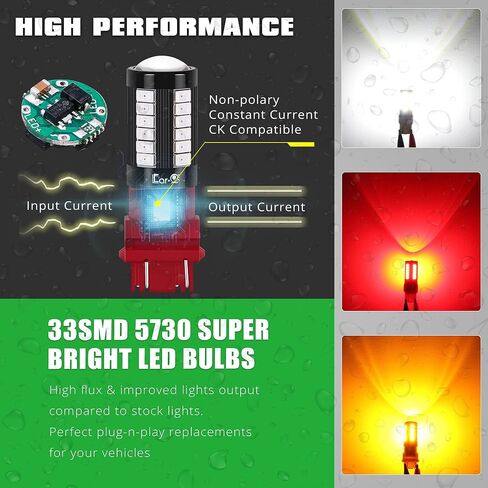 مصابيح W21W 7440 LED احتياطية عكسية متوافقة مع Ford F-150(2019~2020)، F-250/F-350/F-450/F-550 Super Duty Pickup فقط (2017~2019)، 6000K زينون أبيض in Saudi Arabia