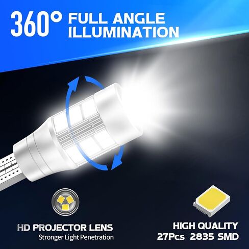 912 921 LED Backup Reverse Lights Bulb White, 3000LM Super Bright 906 904 912 T15 W16W 922 921 LED Bulbs Canbus Error Free for Pickup Truck Cargo Light, Pack of 2 in Kuwait