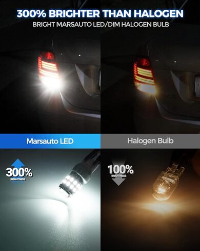 مصابيح Marsauto 7443 7440 LED لمصابيح الفرامل الخلفية العكسية، مصابيح T20 7441 7444 992 W21W LED مع استبدال جهاز العرض لأضواء وقوف السيارات الاحتياطية، زينون أبيض 6000K حزمة من 2 in Saudi Arabia